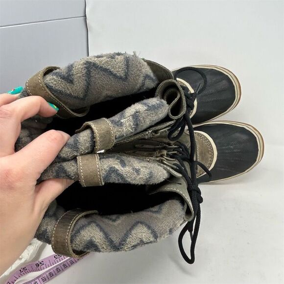 Sorel Joan Of Arctic Knit II Snow Boots Green Brown Taupe Size 10.5 Waterproof - Picture 10 of 14